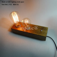 INPHIC-愛迪生檯燈樟木復古可調光小檯燈 臥室床頭 木質簡約 檯燈