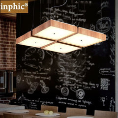 INPHIC-北歐吊燈客廳 現代簡約大氣書房燈臥室燈創意中式實木led吊燈餐廳 四頭