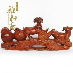 INPHIC-開運 越南紅木工藝品 生肖羊 50cm 三陽開泰 木雕風水擺飾