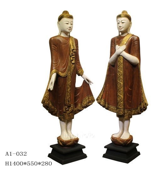 INPHIC-宗教 東南亞 家居飾品 泰國風格 泰式木雕 擺飾 工藝品 站佛個 誠心