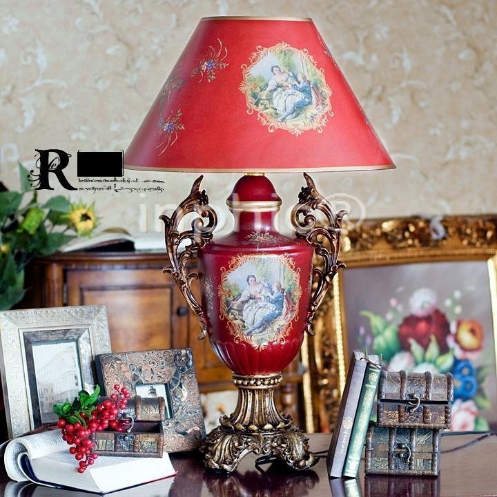 INPHIC-宮廷奢華風格 約納斯陶瓷彩繪歐式檯燈 創臥室床頭檯燈