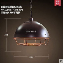 INPHIC-美式loft復古工業風吊燈咖啡館餐廳酒吧鐵藝仿古鍋蓋單頭臥室燈具 8號