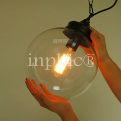 INPHIC-工業風復古吊燈北歐風格美式鄉村圓球玻璃球餐廳創意時尚走道燈飾燈具 啞黑色直徑25cm
