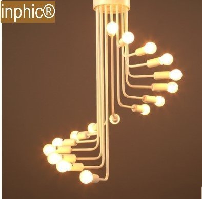 INPHIC-簡約吊燈創意個性復古客廳咖啡廳吧臺酒吧螺旋樓梯吊燈 小款16頭白色款