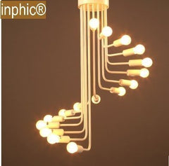INPHIC-簡約吊燈創意個性復古客廳咖啡廳吧臺酒吧螺旋樓梯吊燈 小款16頭白色款