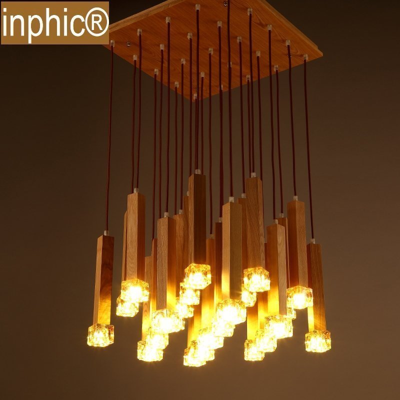 INPHIC-現代簡約北歐吊燈田園創意餐廳客廳休閒吧臺臥室書房木藝吊燈燈具