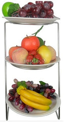 INPHIC-9寸三層冷盤 果仁架 小吃蛋糕點心架 自助餐酒店用品架 不鏽鋼架