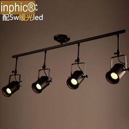 INPHIC-現代簡約復古美式軌道燈工業創意客廳吧台服裝店個性LED長杆射燈  四頭吸頂燈