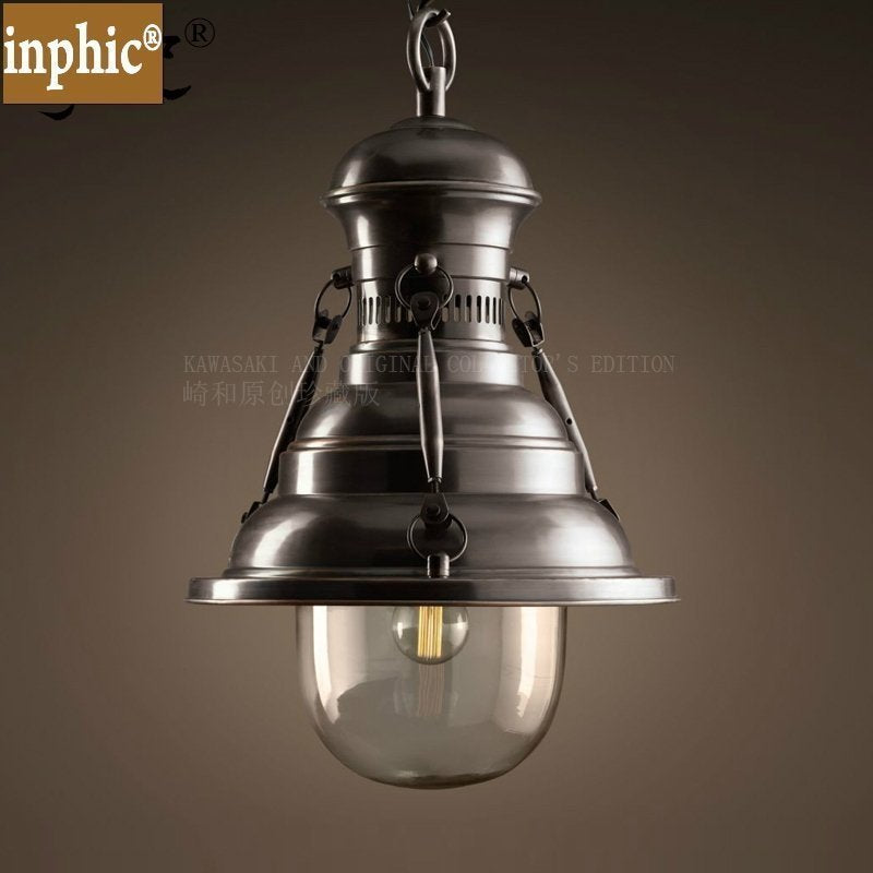 INPHIC-美式Loft復古餐廳吧臺吊燈現代簡約工業風酒吧咖啡廳炮彈鐵藝吊燈 黑色