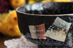 INPHIC-陶瓷碗 創意碗 泡麵碗 餐具 麵碗 湯碗 米飯碗黑貼金