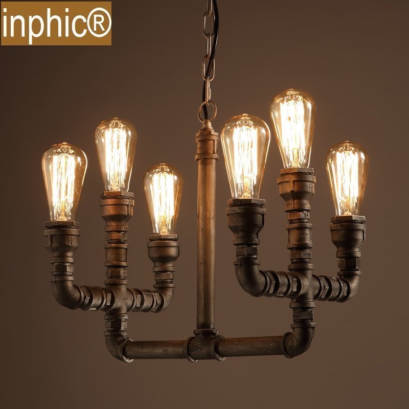 INPHIC-loft創意復古餐廳吧臺美式鄉村鐵藝水管餐廳工業風吊燈