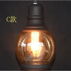 INPHIC-現代簡約餐廳吧臺咖啡廳燈具 復古個性酒吧工業客廳玻璃吊燈 C款