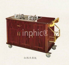 INPHIC-雙頭煮餐車木質高檔鮑魚車手推移動流動自助服務車餐廳用品