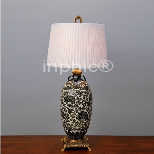 INPHIC-新中式大氣高級復古客廳書房臥室燈具陶瓷純銅檯燈a