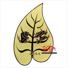 INPHIC-宗教 開光菩提美猴嘻龍金葉擺件 屬鼠開運吉祥物擺件(套裝)