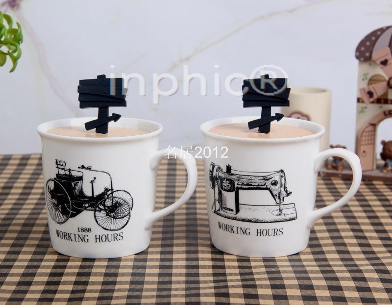 INPHIC-茶具 可愛卡通杯創意陶瓷杯經典電器指引手勢咖啡杯馬克杯D