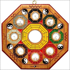 INPHIC-宗教 開光桃木太極九宮八卦鏡化煞 銅鏡掛件 鎮宅凸鏡聚財化煞鎮宅驅邪