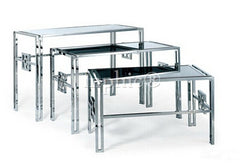 INPHIC-四角錯位理想移動餐台 不鏽鋼玻璃展示台自助餐台酒店用品