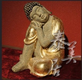 INPHIC-宗教 東南亞風格 樹脂工藝品 擺飾 家居裝飾品金色睡佛