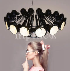 INPHIC-現代簡約客廳餐廳燈鐵藝辦公室吊燈美式藝術伸縮蜘蛛吊燈 6頭紅色+帶遙控