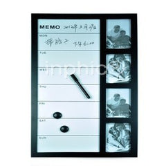 INPHIC-時尚磁性留言板 星期白板  可替換照片 含筆和磁