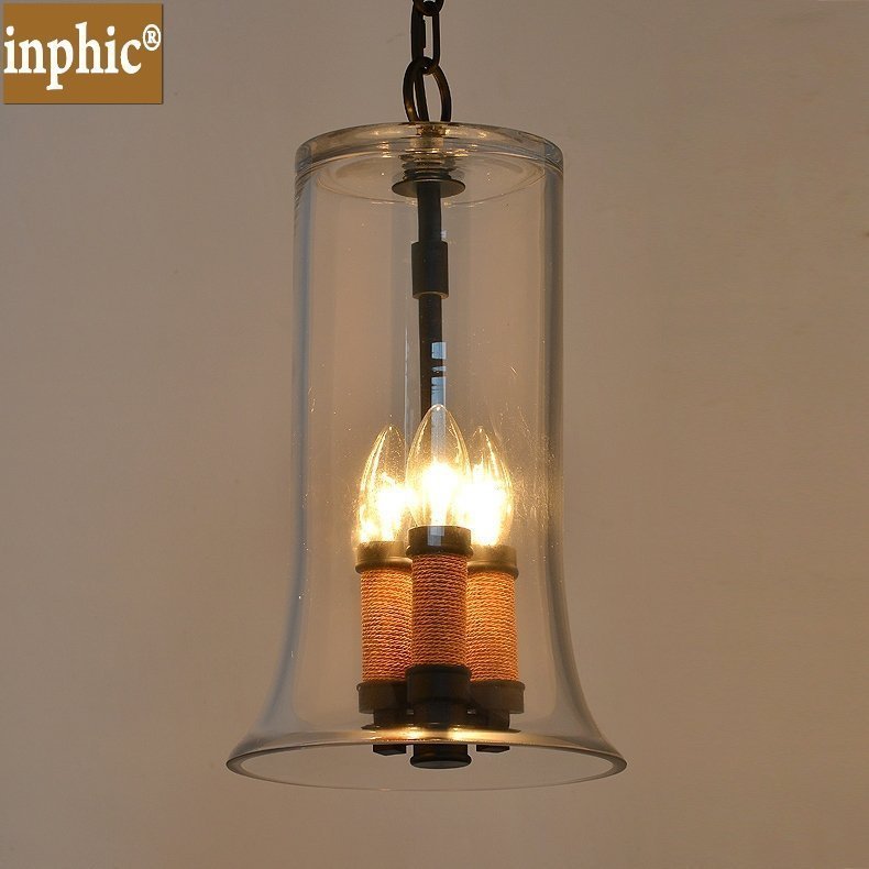 INPHIC-美式玻璃鐵藝吊燈創意玻璃吊燈咖啡廳餐廳客廳書房臥室酒吧臺吊燈