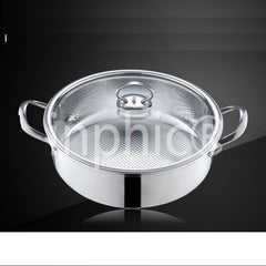 INPHIC-304火鍋盆家用鍋鍋具複底304加厚通用電磁爐鍋大湯鍋不鏽鋼煮鍋