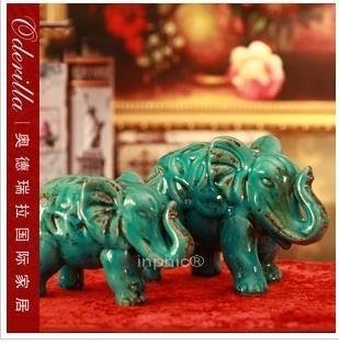 INPHIC-東南亞田園大象陶瓷家居飾品套裝 鎮宅風水擺飾