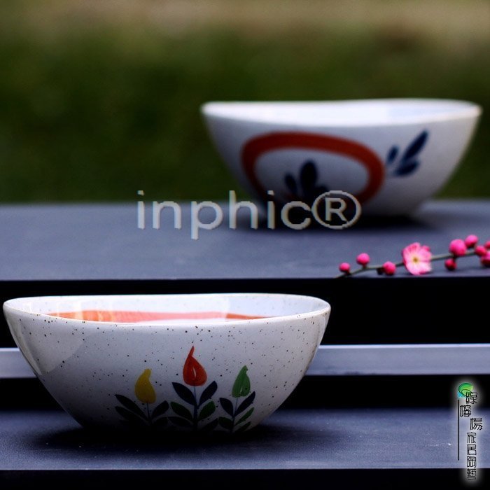 INPHIC-日式 四季夢彩 古雅 對碗 橢圓 陶瓷 大麵碗 紅花 湯碗 大碗