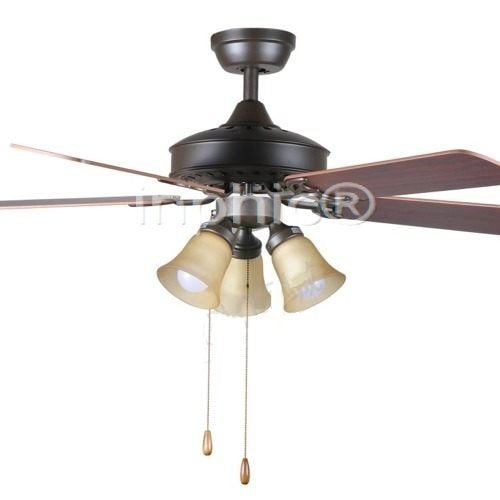 INPHIC-歐式復古懷舊木扇 44吋 現代附燈吊扇線控復古