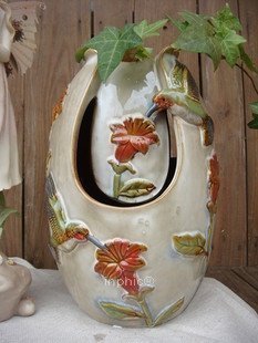 INPHIC-開運 手繪小鳥高溫瓷流水噴泉擺飾 陶瓷工藝品 桌面擺設 加濕器