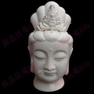 INPHIC-宗教 觀音佛頭像 陶瓷器雕塑工藝品擺飾 客廳博古架擺設 家居裝飾收藏