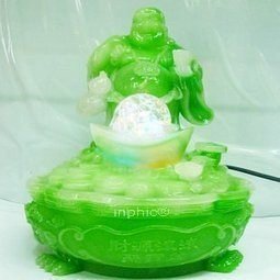 INPHIC-開運 樹脂工藝品 時尚家居 風水噴泉 仿玉流水 小布袋佛