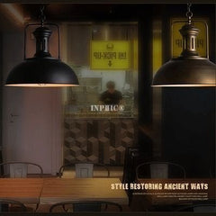 INPHIC-美式loft復古工業風吊燈咖啡館餐廳酒吧鐵藝仿古鍋蓋單頭臥室燈具 12