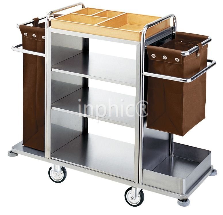 INPHIC-客房服務車*房口車*工作車*清潔車**毛巾收集車 藍色布袋