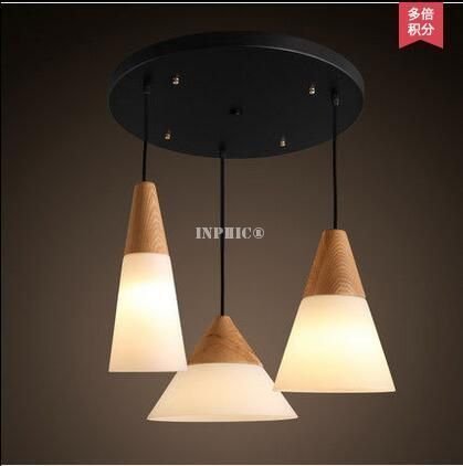 INPHIC-簡約北歐復古玻璃燈罩吊燈創意餐廳書房臥室吊燈 P3742/43/44+圓字吸
