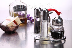 INPHIC-進口食品無滴漏油瓶 愛心組合調味架 五件套裝