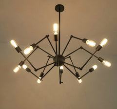 INPHIC-美式復古餐廳客廳鐵藝燈具現代簡約辦公室黑寡婦蜘蛛吊燈 8頭