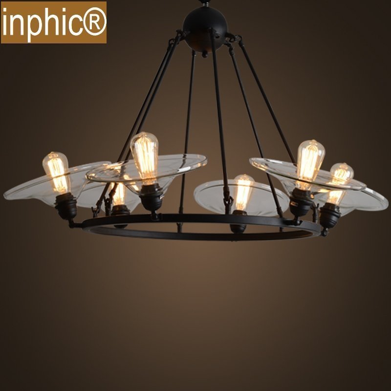 INPHIC-美式鄉村玻璃吊燈復古簡約歐式創意6頭客廳餐廳吊燈個性燈具燈飾