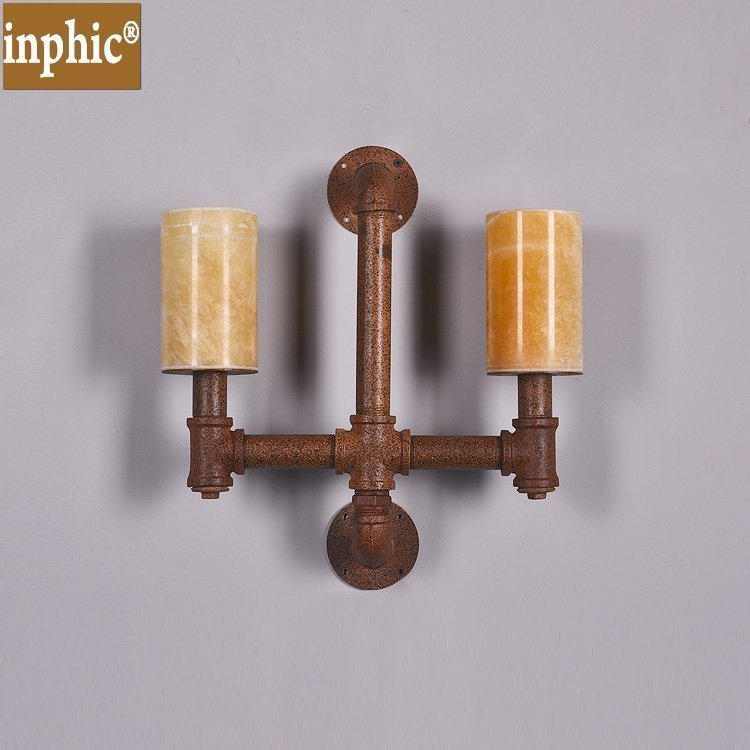 INPHIC-美式復古雲石壁燈創意鐵藝壁燈過道玄關陽臺餐廳客廳臥室室內壁燈