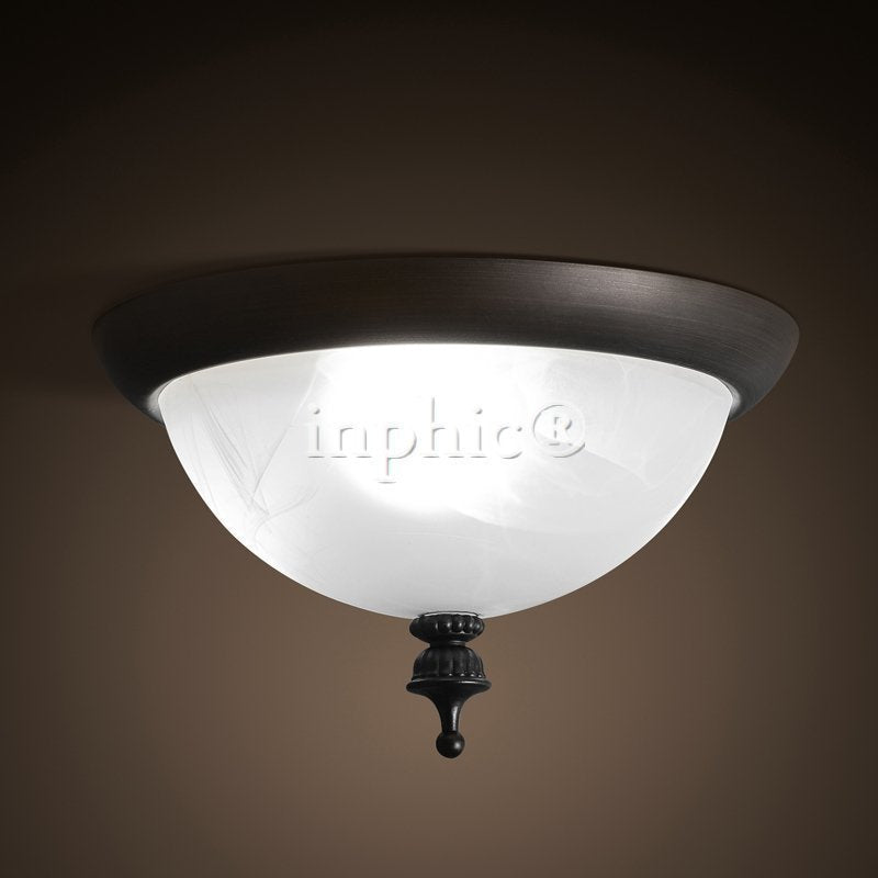 INPHIC-美式鄉村後現代簡約臥室小臥  圓形玻璃燈罩走道家用吸頂燈 白色