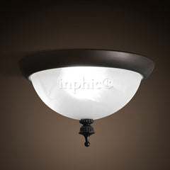 INPHIC-美式鄉村後現代簡約臥室小臥  圓形玻璃燈罩走道家用吸頂燈 白色