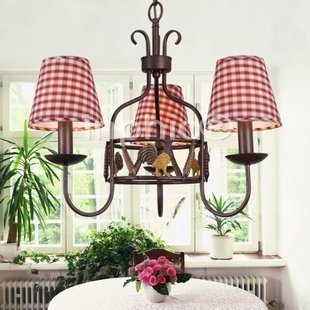 INPHIC-美式鄉村吊燈3三頭臥室燈創意簡約歐式田園燈飾餐廳鐵藝燈具
