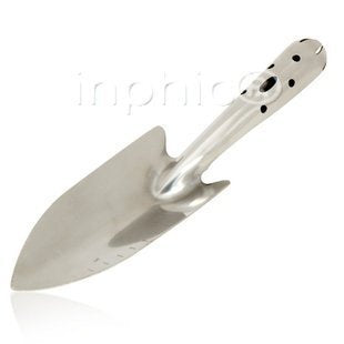 INPHIC-種花工具 種花工具 戶外鏟 園藝鏟子 高檔全不鏽鋼耙 帶刻度花鍬