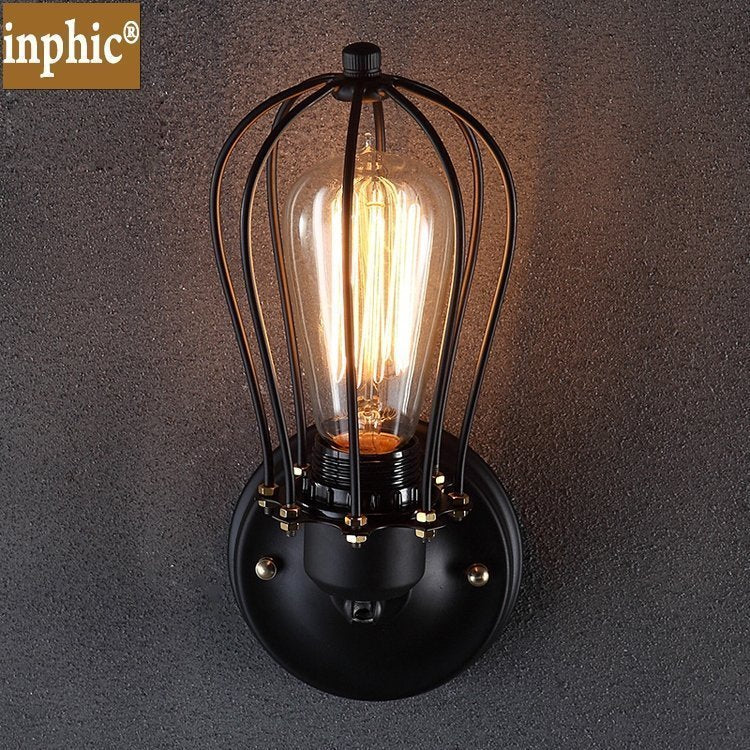 INPHIC-美式鐵藝簡約壁燈裝飾壁燈愛迪生壁燈loft工業風壁燈創意壁燈 黑色壁燈