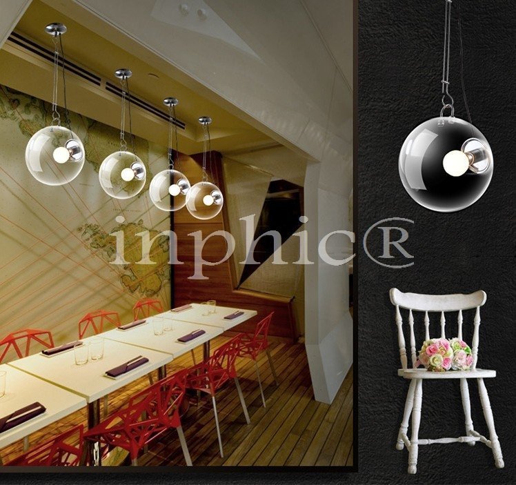 INPHIC-現代簡約時尚藝術吊燈北歐臥室酒吧臺飯廳燈餐廳燈肥皂泡玻璃吊燈 直徑30