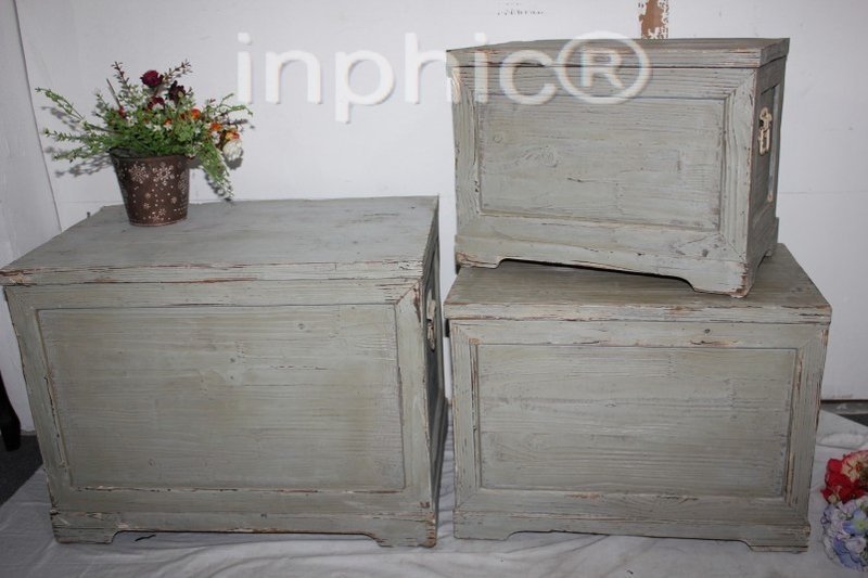 INPHIC-仿舊實木工藝 仿舊箱子 古董箱3件套