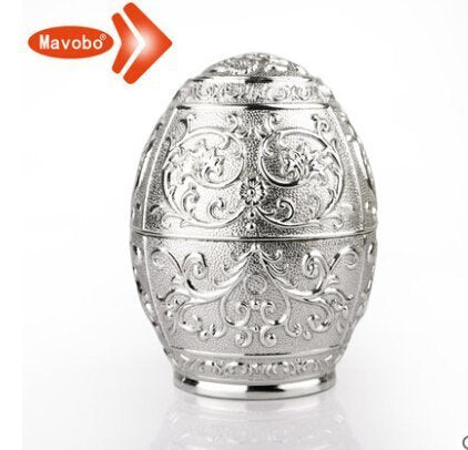 INPHIC-便攜牙籤盒 家居酒店KTV用品 自動歐式蛋形牙籤筒 銀紋色