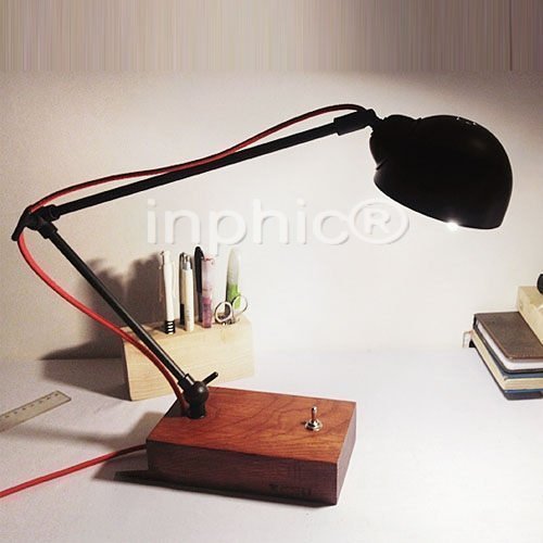 INPHIC-現代創意個性工業復古原木檯燈 美式 loft木質書房時尚檯燈