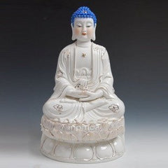 INPHIC-佛像 16吋玉白金彩坐半蓮如來阿彌陀佛釋迦摩尼三寶